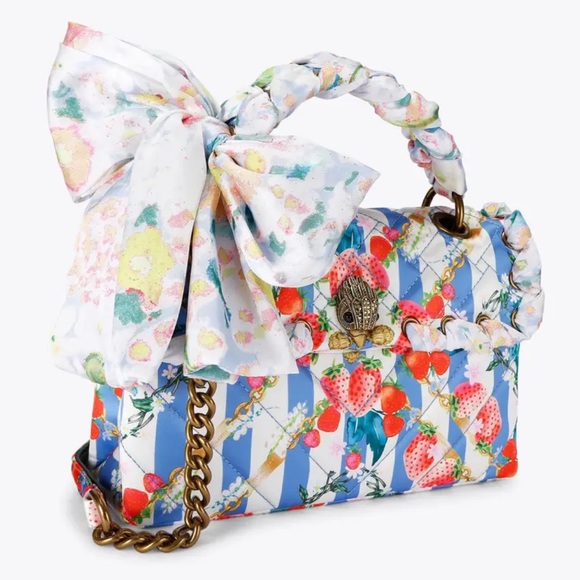 Kurt Geiger The Kensington Strawberry Floral Striped Shoulder🔥 - Picture 14 of 17